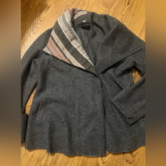 Anntarah Peru sweater jacket button multicolored gray baby alpaca wool medium - Picture 6 of 14